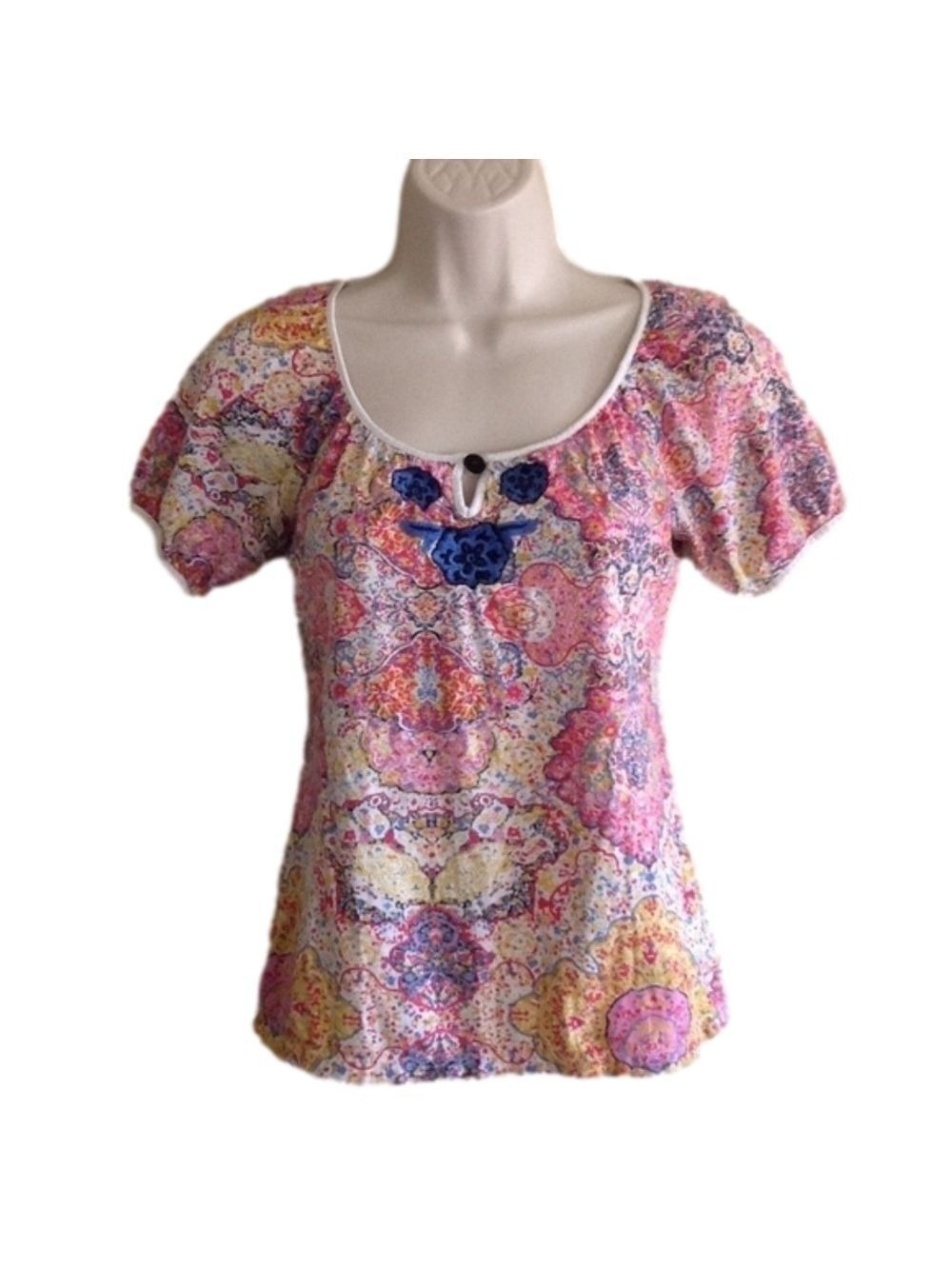 FREE PEOPLE Vintage Soft Pima Cotton Floral Tee! Size XS